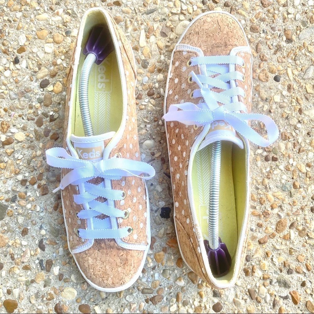 Keds Rally Cork Polka Dot Lace Up Sneakers Size 9.5